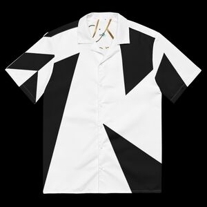 Casual Black and White Button Down Shirt